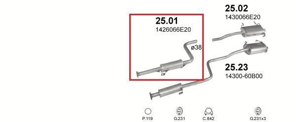 kipufogó dob Suzuki Swift 1.0 3a közép 88-