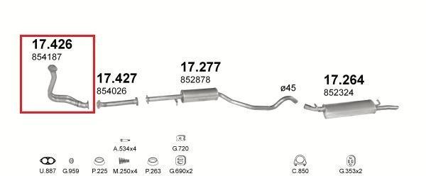 Kipufogó Y Opel Astra/Vectra 1.7D 91-