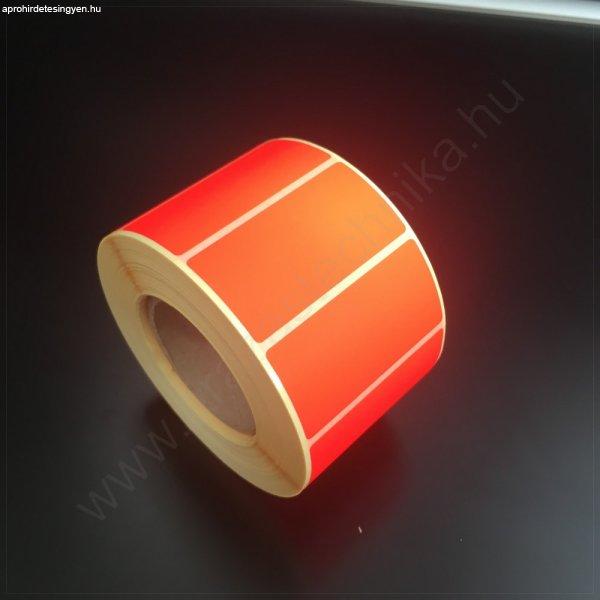50x25mm TT papír címke (1.000db/40) - fluo PIROS