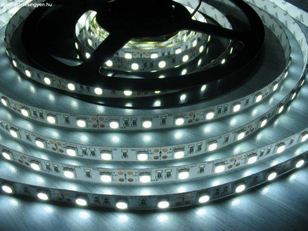 LED szalag HidegFehér beltéri 2835 60LED 5 W 6000K 600lm 2 év garancia
