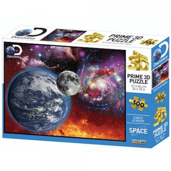 Föld Hold Discovery Channel 3D puzzle. 500 darabos PRIME 3D