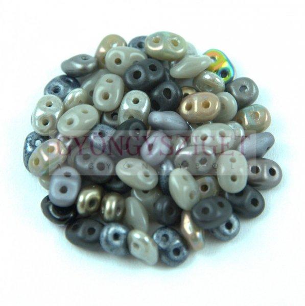 Cseh Superduo gyöngy mix - Gray - 10g