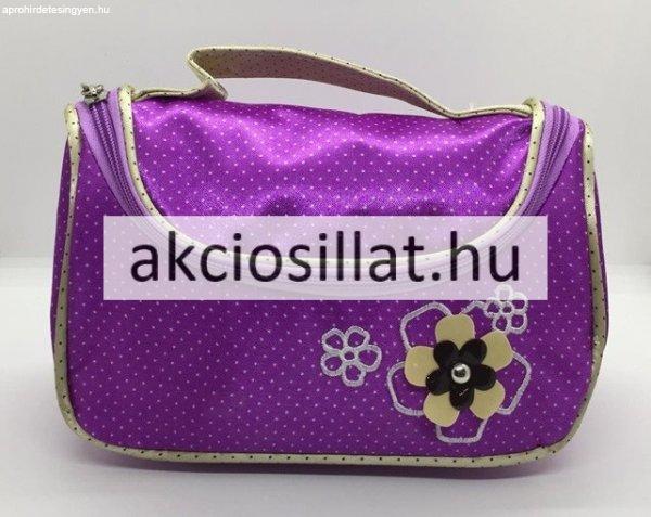 Kicsi kozmetikai táska lila virág