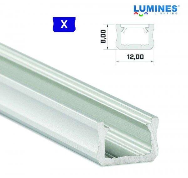 LED Alumínium Profil Keskeny [X] Ezüst 1 méter