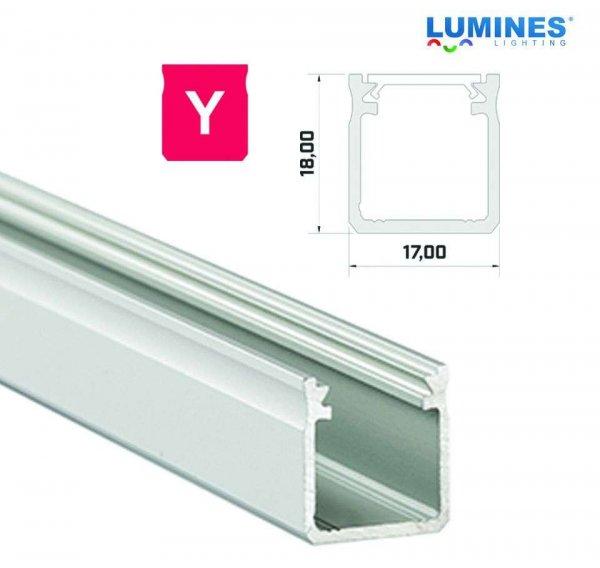 LED Alumínium Profil Magas falú [Y] Ezüst 1 méter