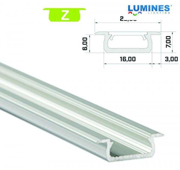 LED Alumínium Profil Beépíthető [Z] Ezüst 1 méter