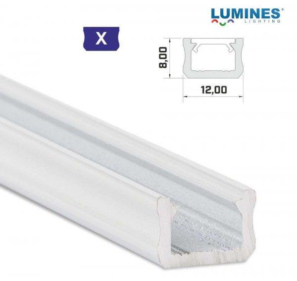 LED Alumínium Profil Keskeny [X] Fehér 1 méter