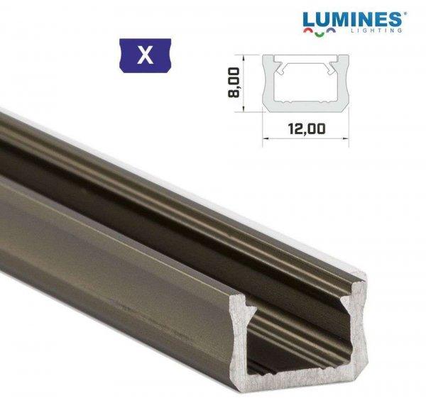 LED Alumínium Profil Keskeny [X] Bronz 1 méter