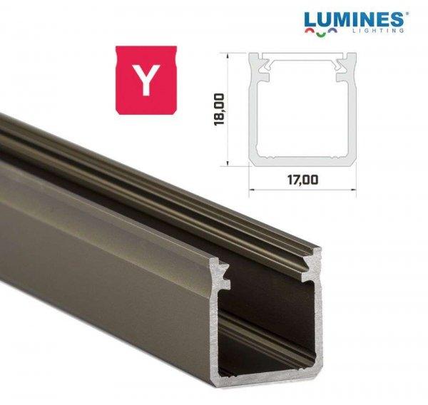 LED Alumínium Profil Magas falú [Y] Bronz 2,02 méter