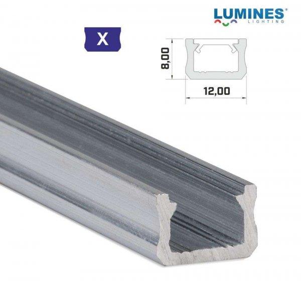 LED Alumínium Profil Keskeny [X] Natúr 2,02 méter
