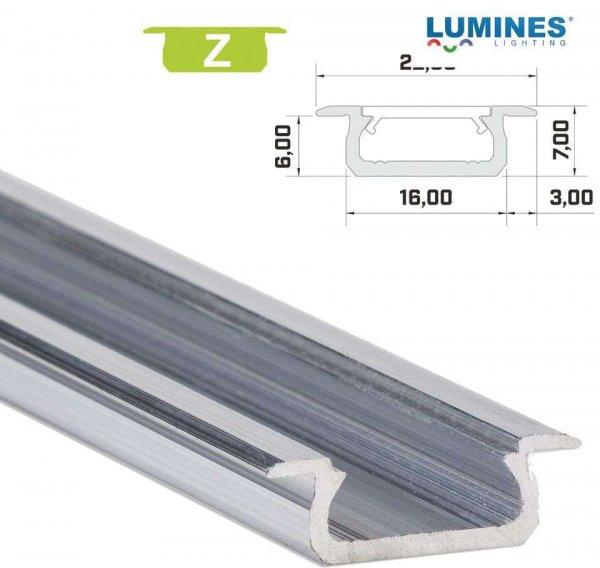 LED Alumínium Profil Beépíthető [Z] Natúr 1 méter