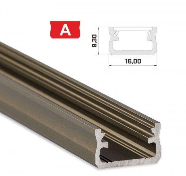 LED Alumínium Profil Standard [A] Bronz 1 méter