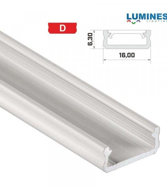 LED Alumínium Profil Általános U alakú [D] Fehér 2,02 méter