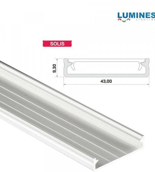 LED Alumínium Profil Széles [SOLIS] Fehér 1 méter
