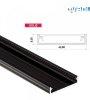LED Alumnium Profil Szles [SOLIS] Fekete 1 mter