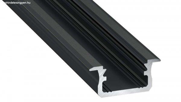 LED Alumínium Profil Beépíthető [B] Fekete 2,02 méter