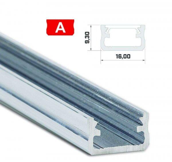 LED Alumínium Profil Standard [A] Natúr 1 méter
