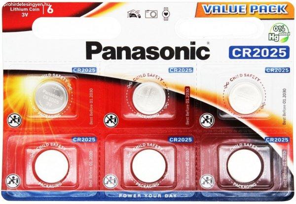Panasonic CR2025 lithium elem 3V bl/6