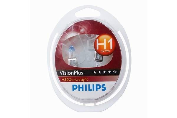PHILIPS Izzókészlet (2 db) H1 12V 55W P14,5s VISION PLUS