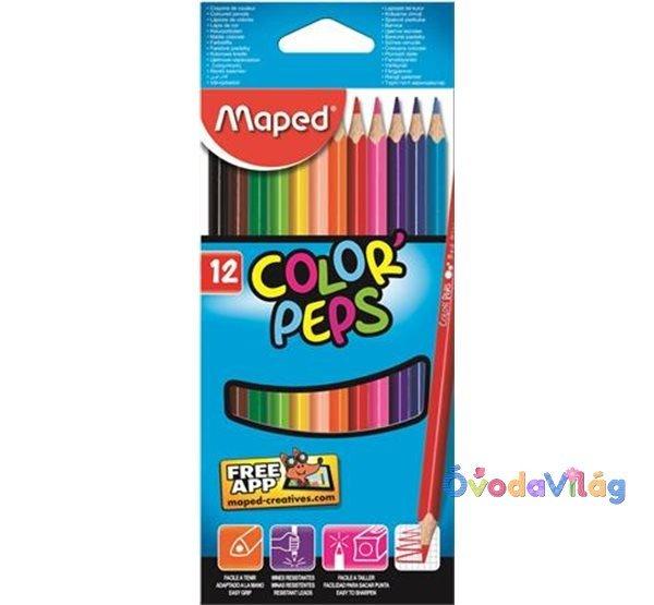 Színes ceruza készlet 12db-os MAPED "Color Peps" háromszögletű