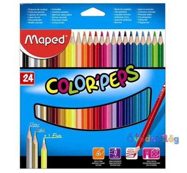 Színes ceruza készlet 24db-os MAPED "Color Peps" háromszögletű