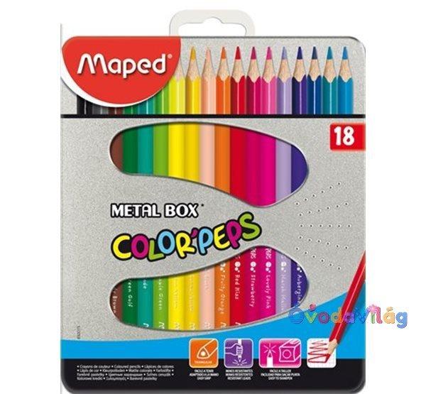 Színes ceruza készlet 18db-os MAPED "Color Peps" fém dobozban