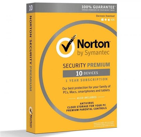 Norton Security Premium + Backup 25 GB 10 Device 1 year EURO