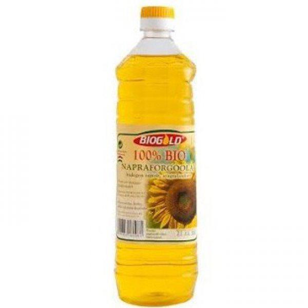 Biogold Hidegen sajtolt bio napraforgó olaj szagtalanított (1000 ml)