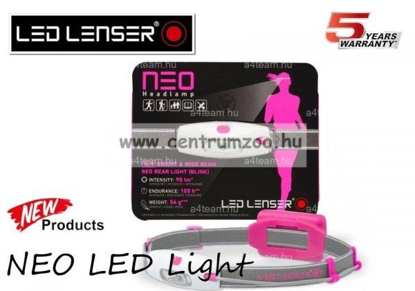 Fejlámpa Led Lenser Neo Led Pink Futó fejlámpa 3xAAA 90Lm