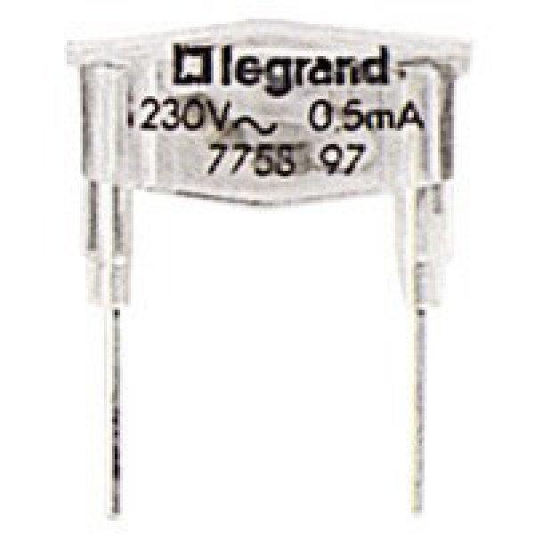 Legrand 230V 0,5mA zöld glimmlámpa, Legrand 775897