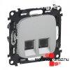 Legrand Valena Allure 2xRJ45 Cat. 6 UTP csatlakozaljzat alu