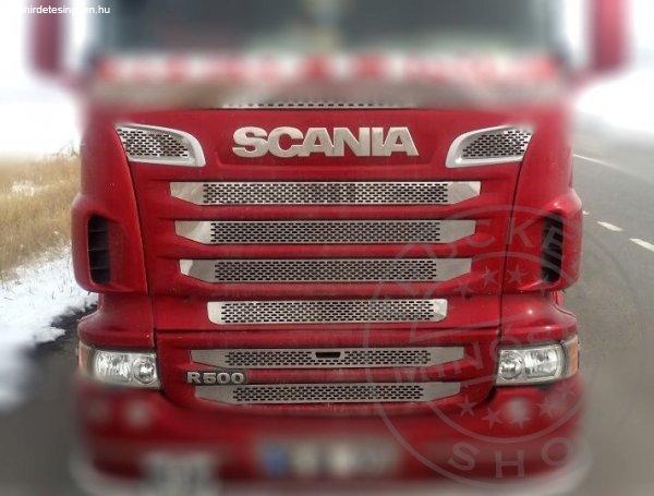 Scania R inox hűtőrács szett 2010-2016 keskeny fülke