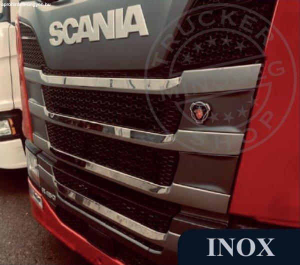 Scania S / R inox hűtőrács dísz szett a bordák tetejére