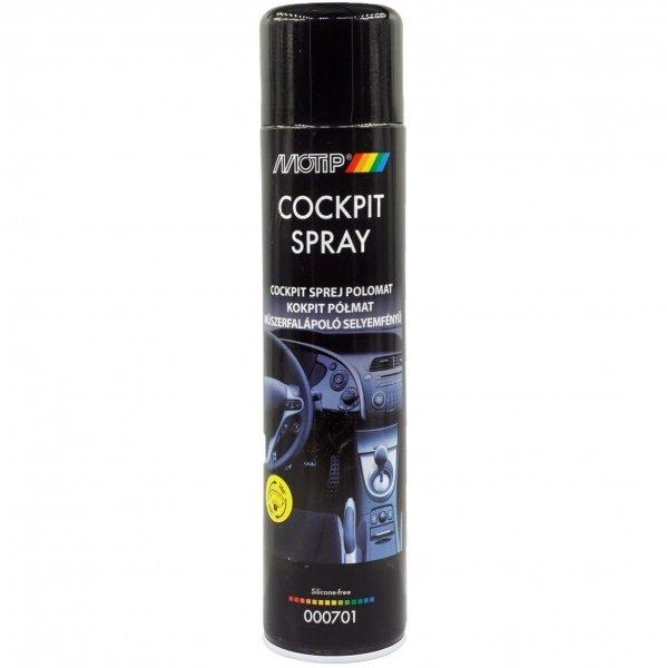 Műszerfalápoló selyemfényű szilikonmetes spray 600 ml Motip 000701