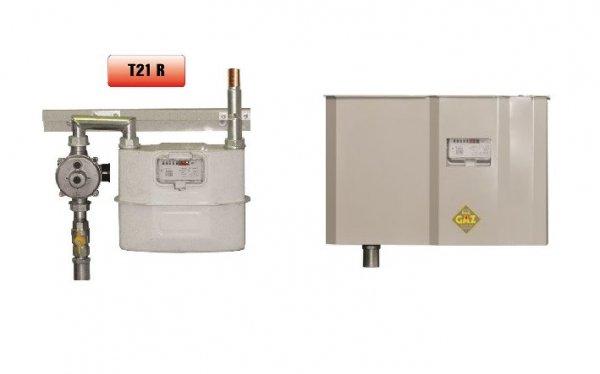 Peró Gáz T21 R 22 Fali szabályozó- mérőállomás kilépőoldal réz