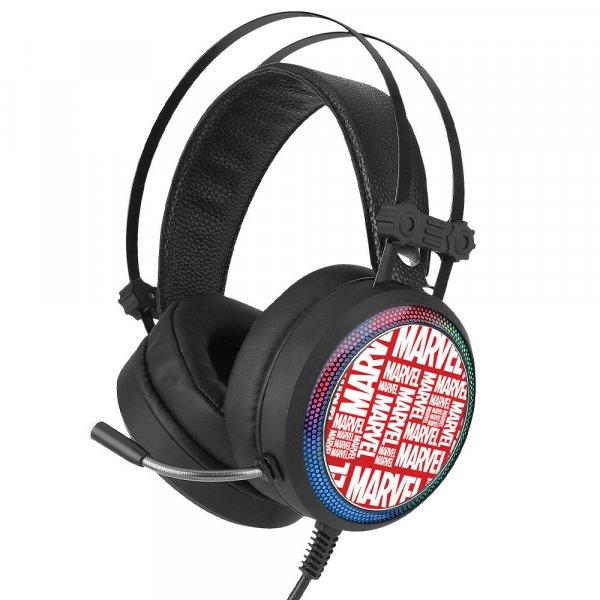 Marvel fejhallgató - Marvel 002 USB-s gamer fejhallgató RGB színes LED
világítással, állítható mikrofonnal piros (MHPGMV002)