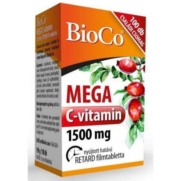 BioCo Mega C-vitamin 1500 mg nyújtott hatású (100 db)