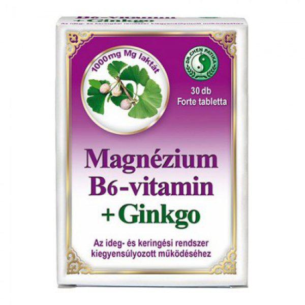 Dr. Chen Magnézium B6-vitamin + Ginkgo forte tabletta (30 db)