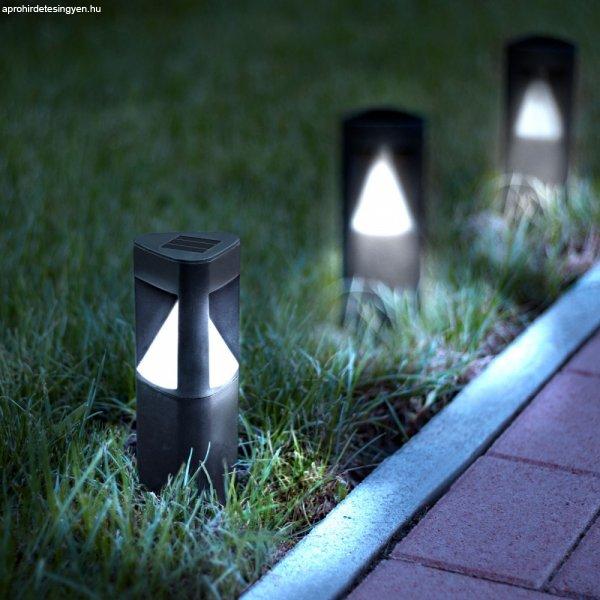 LED-es szolár lámpa - háromszög alakú, fekete, műanyag 11233A