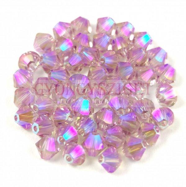 Swarovski bicone 4mm - Light Amethyst Shimmer 2x