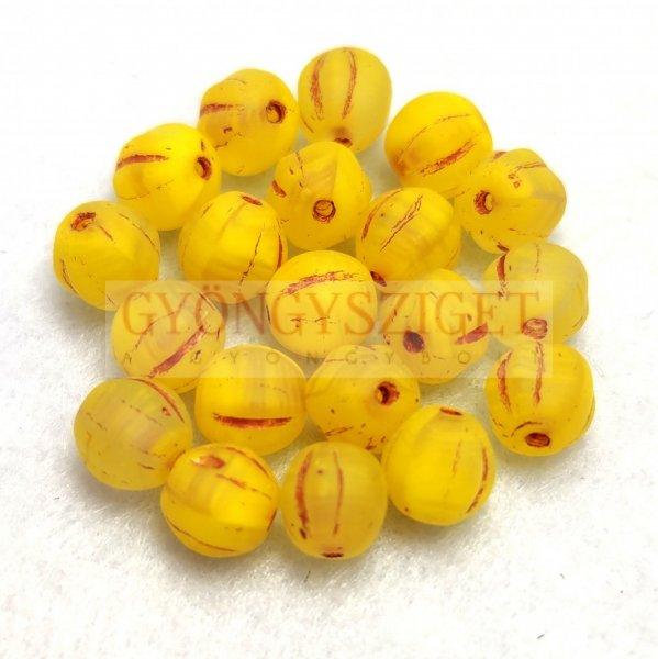Melon gyöngy - Matt Yellow Copper - 6mm