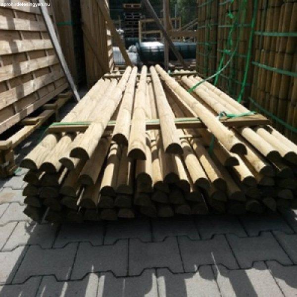 Felületkezelt felezett rúdfa kerítéselemekhez - 7 x 250 cm
