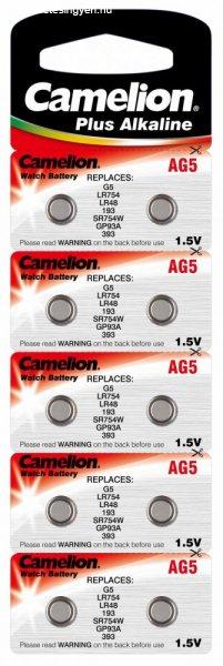 Camelion AG5(LR48,193,LR754) alkáli gombelem 1,5V bl/10