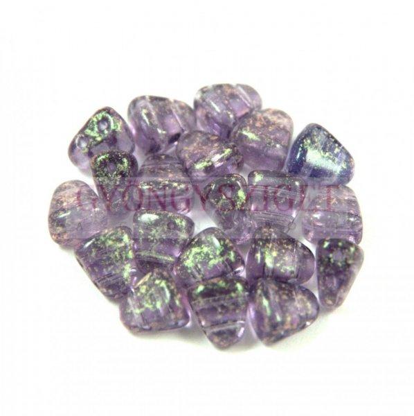 Nib-Bit - Czech Pressed 2 Hole Bead - 6x5mm - Stardust