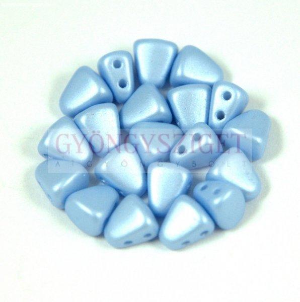 Nib-Bit - Czech Pressed 2 Hole Bead - 6x5mm - Silk Satin Inocent Blue