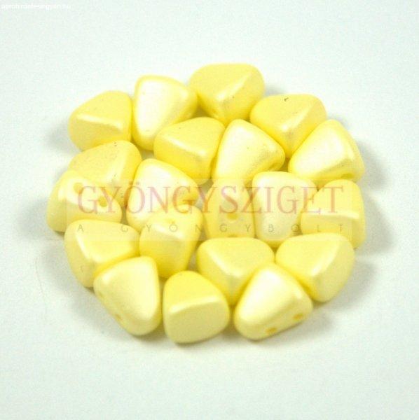 Nib-Bit - Czech Pressed 2 Hole Bead - 6x5mm - Silk Satin Yellow