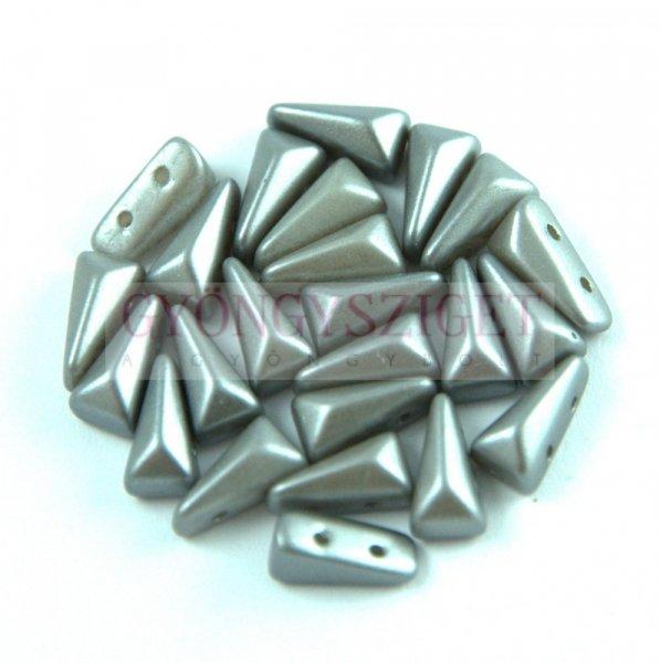 Vexolo cseh préselt 2lyukú gyöngy - Pastel Silver - 5x8mm