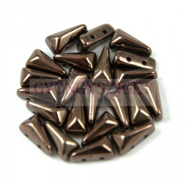 Vexolo cseh préselt 2lyukú gyöngy – Bronz - 5x8mm