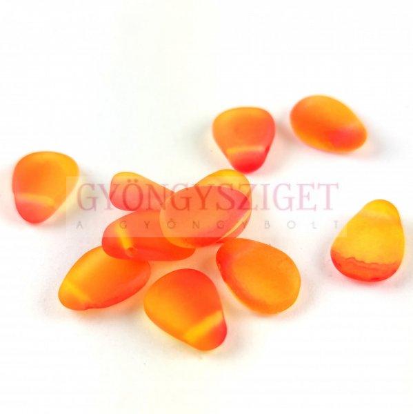 Préselt virágszirom gyöngy - 8x11mm - Crystal Matt Hyacinth Orange Blend