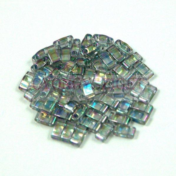 Miyuki féltila gyöngy - 2440d - szivárvány lüszteres transzparens sötét
szükre - 2.3x5mm